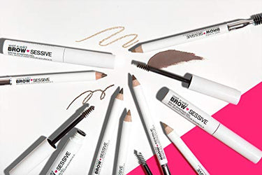 wet n wild Brow-Sessive Brow Pencil 9g- Dark Brown, Dual-Ended Eyebrow Pencil with Spoolie Brush for Thin and Thick Eyebrows, Natural Look Formula, Buildable Color Definition